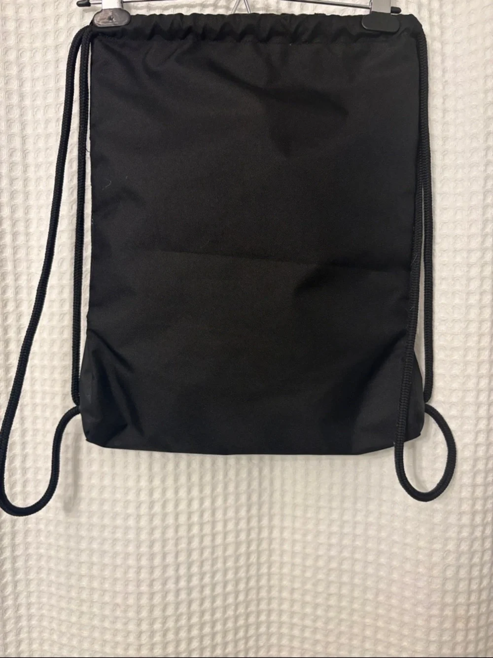 adidas Black Drawstring Gym Sack with White Stripe Accents